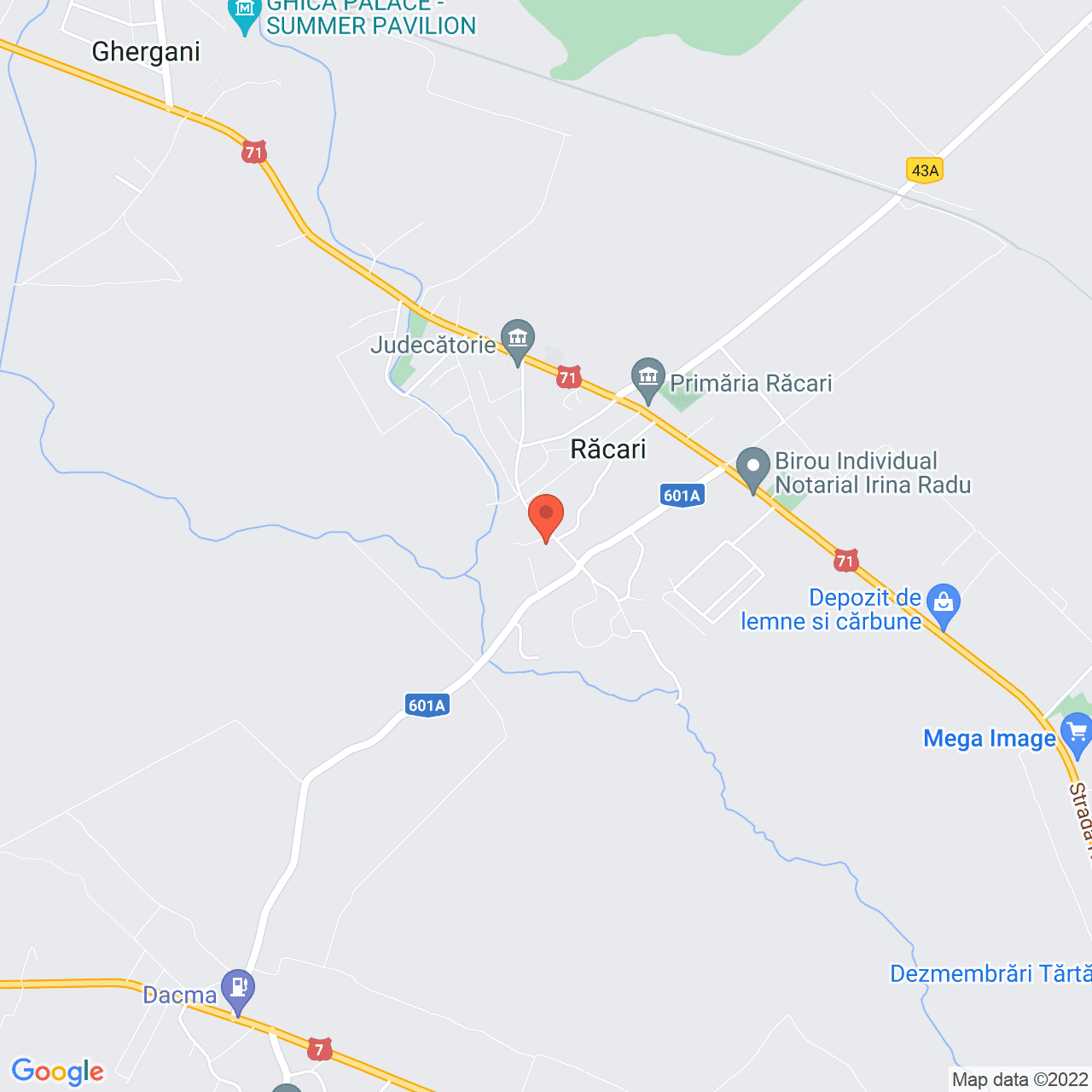 Poza harta streetview, zoom 14, adresa Tudor Vladimirescu nr. 68, Racari, judetul Dambovita