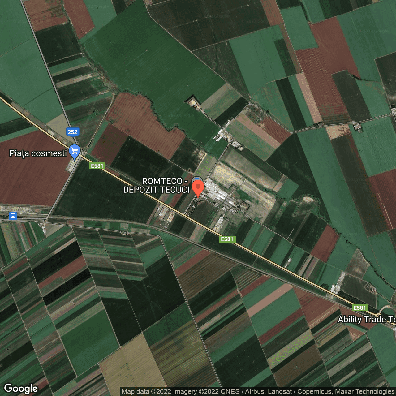 Poza harta hybrid, zoom 14, adresa Tecuci, judetul Galati
