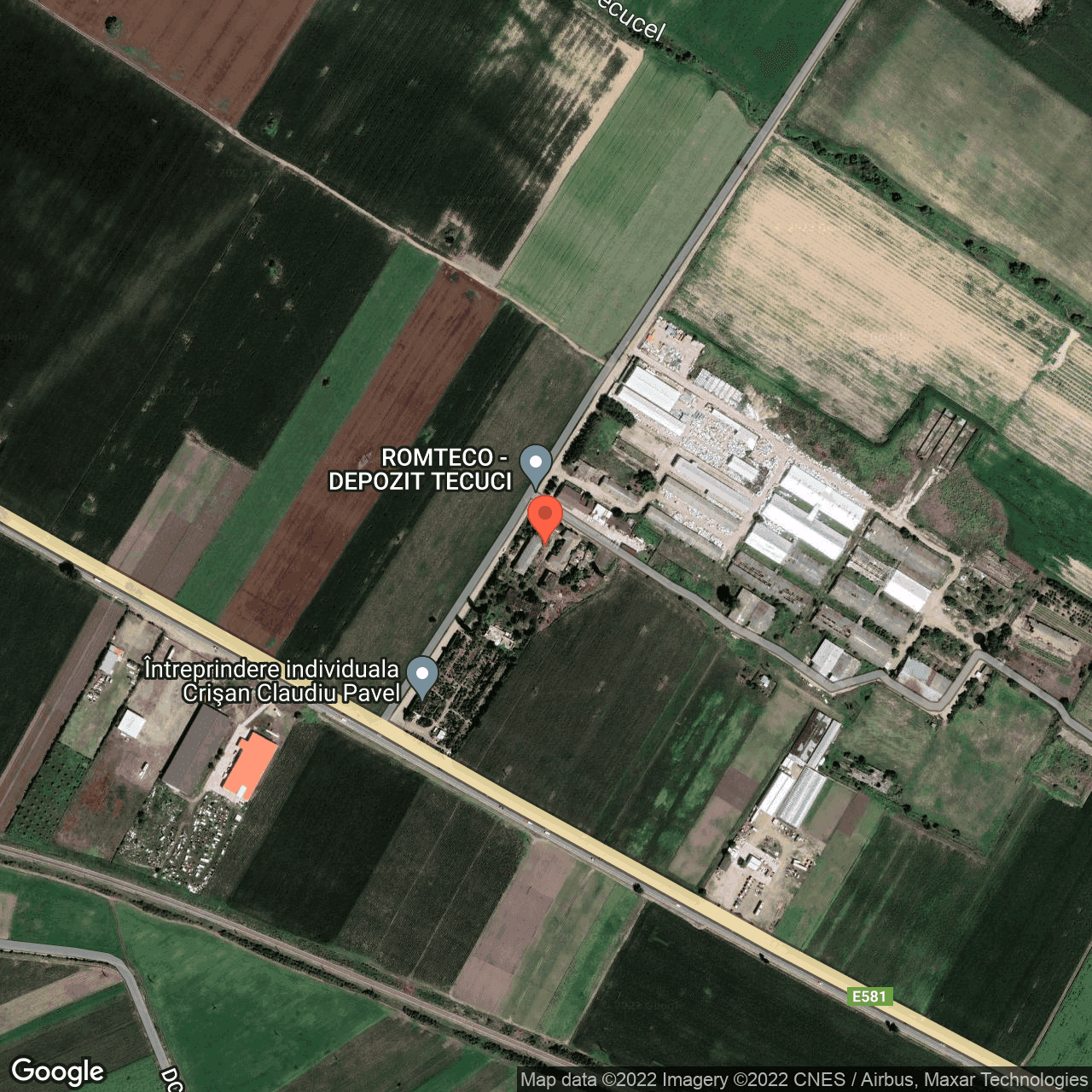 Poza harta hybrid, zoom 16, adresa Tecuci, judetul Galati