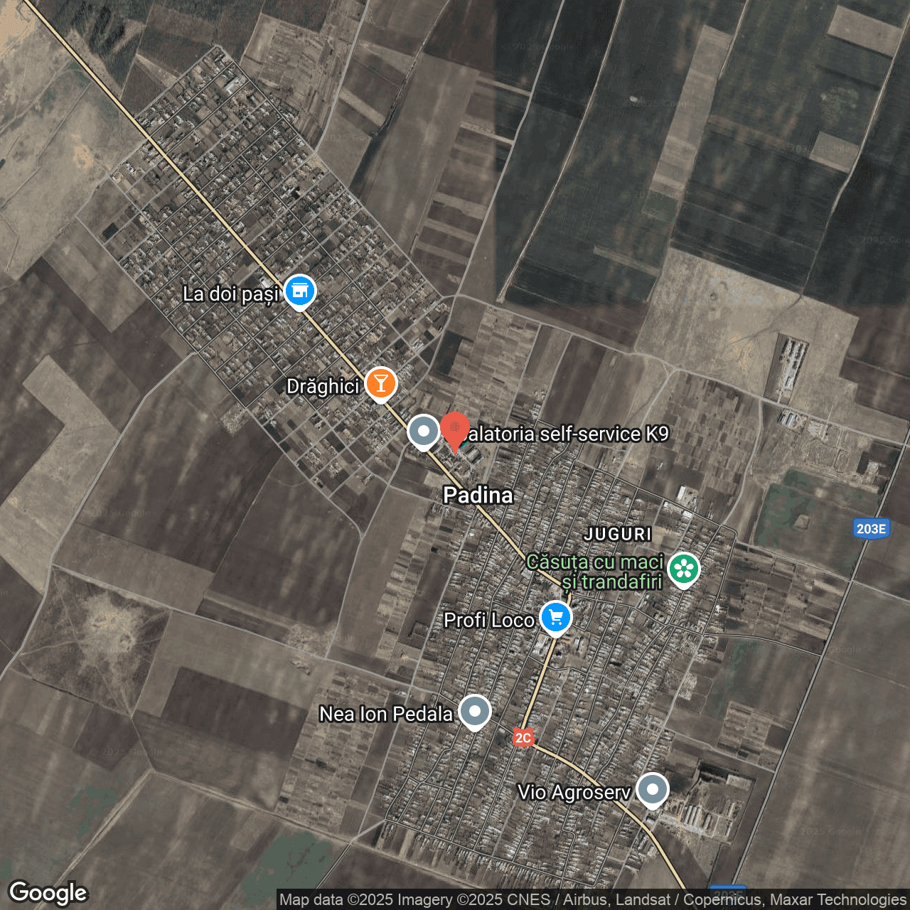 Poza harta hybrid, zoom 14, adresa Padina Buzau, , judetul