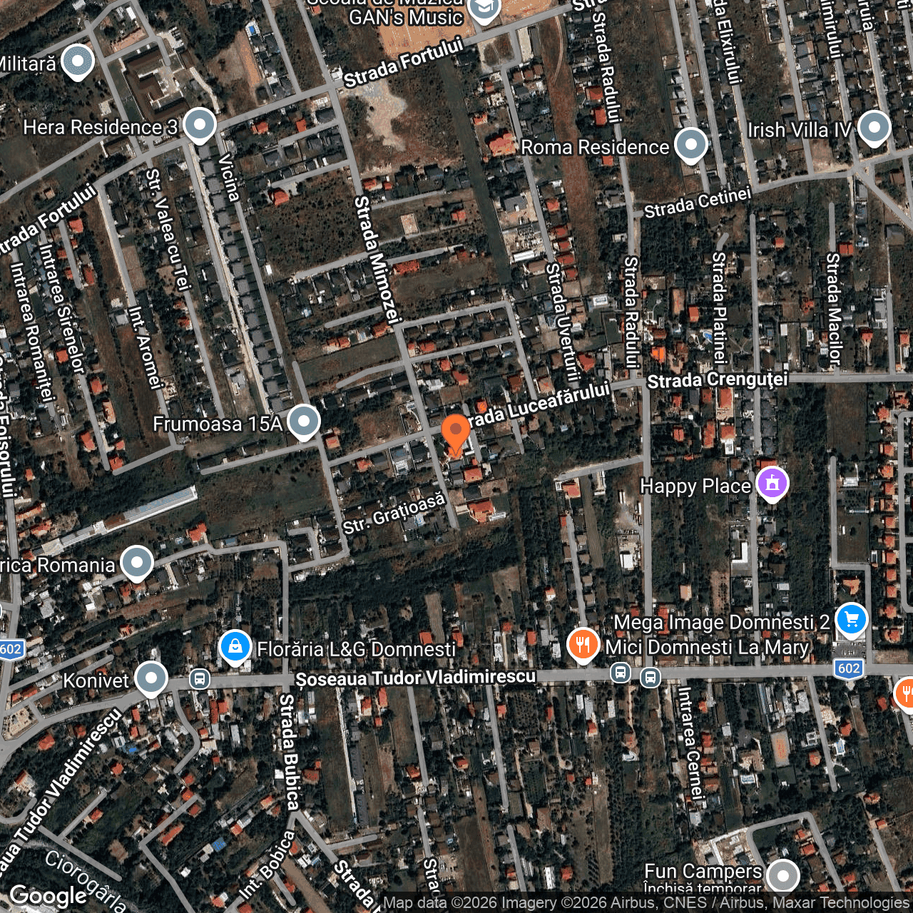 Poza harta hybrid, zoom 16, adresa Strada Luceafarului Domnesti Ilfov, , judetul