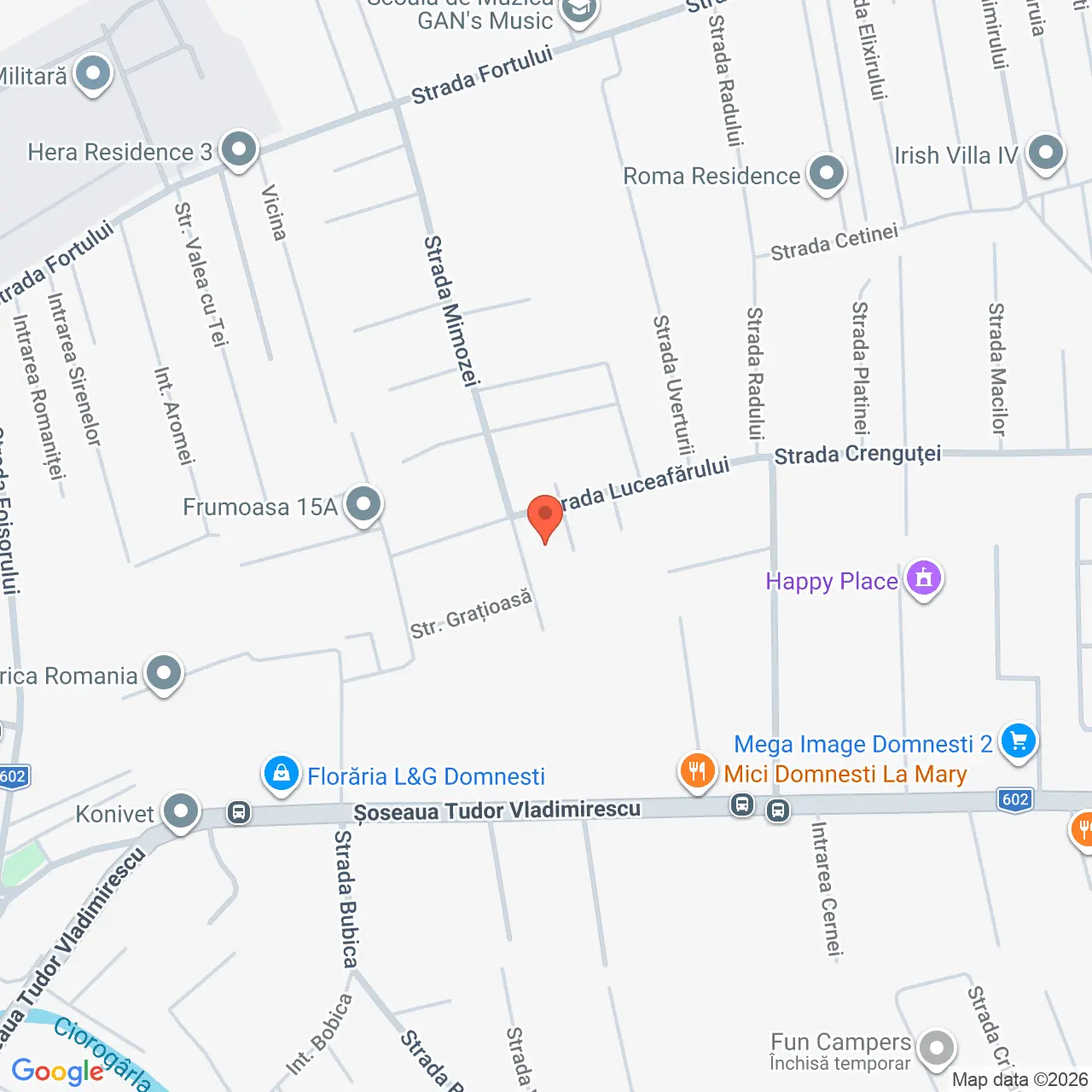 Poza harta streetview, zoom 16, adresa Strada Luceafarului Domnesti Ilfov, , judetul